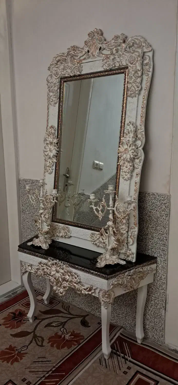 آینه شمعدان و مبل عسلی|مبلمان خانگی و میز عسلی|همدان, |دیوار