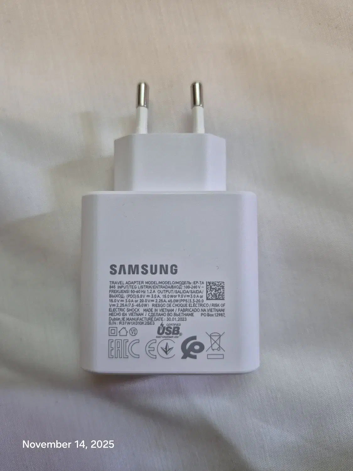 شارژر 45 وات اورجینال سامسونگ   EP TA845|لوازم جانبی موبایل و تبلت|بروجن, |دیوار