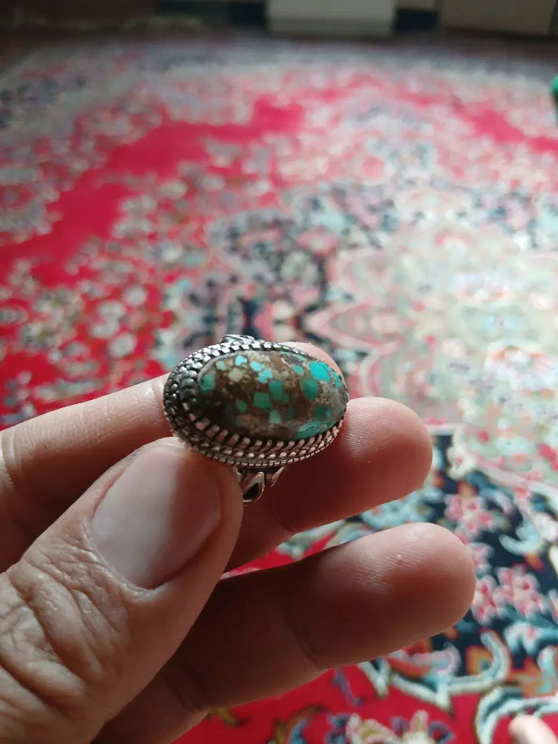 انگشتر فیروزه نیشاپور رکاب استاد بهرام|جواهرات|کرمانشاه, |دیوار