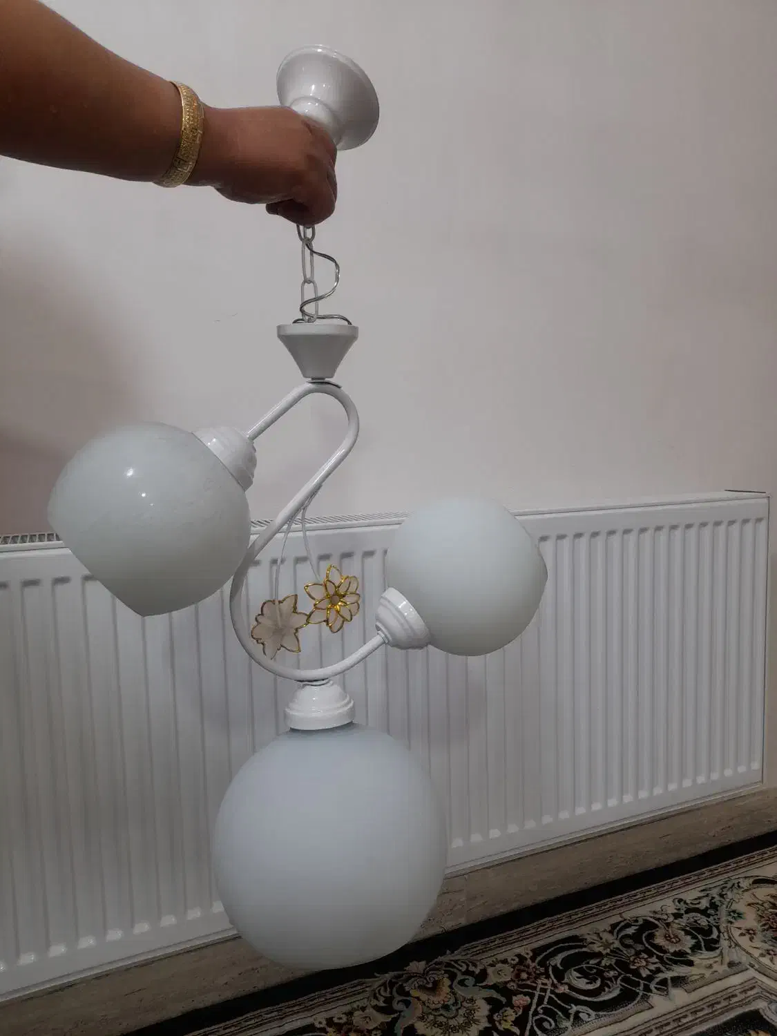 لوستر سه شاخه شیک نونو مناسب آشپزخانه و اتاق خواب|لوستر و چراغ آویز|سنقر, |دیوار