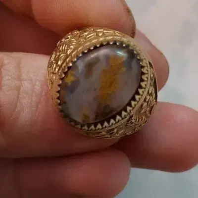 فروش ۲ عدد انگشتر نقره عتیقه کمیاب سنگ شجر تک درخت|جواهرات|شیراز, بعثت|دیوار