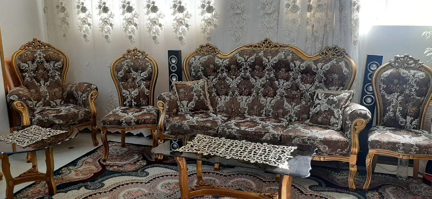 مبل ۹نفره استیل|مبلمان خانگی و میز عسلی|قم, باجک دو|دیوار
