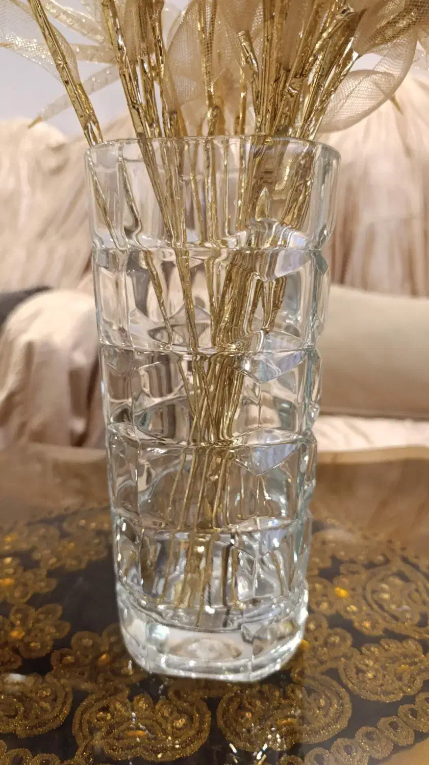 گلدان کریستال اصل فرانسه عتیقه با گل|گل مصنوعی|تهران, اختیاریه|دیوار