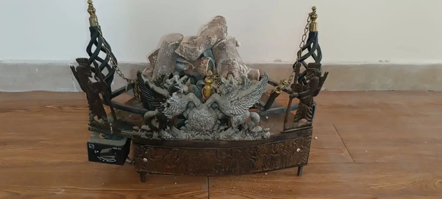 منقل  شومینه چدنی  همراه با رگولاتور و ترموکوپل|بخاری، هیتر، شومینه|پردیس, فاز ۲|دیوار