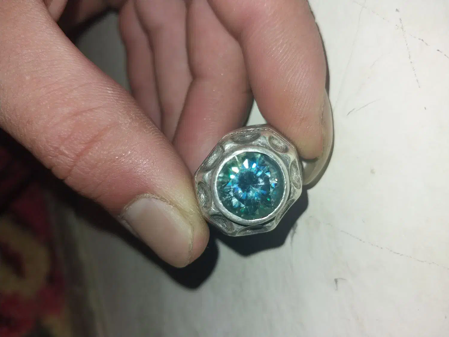 الماس ابی با رکاب نقره|کلکسیون اشیاء عتیقه|فریمان, |دیوار