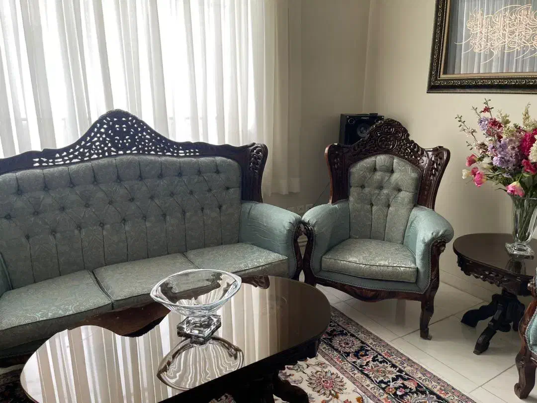 مبلمان استیل سلطنتی ۹ نفره ۲ رو منبت|مبلمان خانگی و میز عسلی|تهران, سید خندان (جلفا)|دیوار