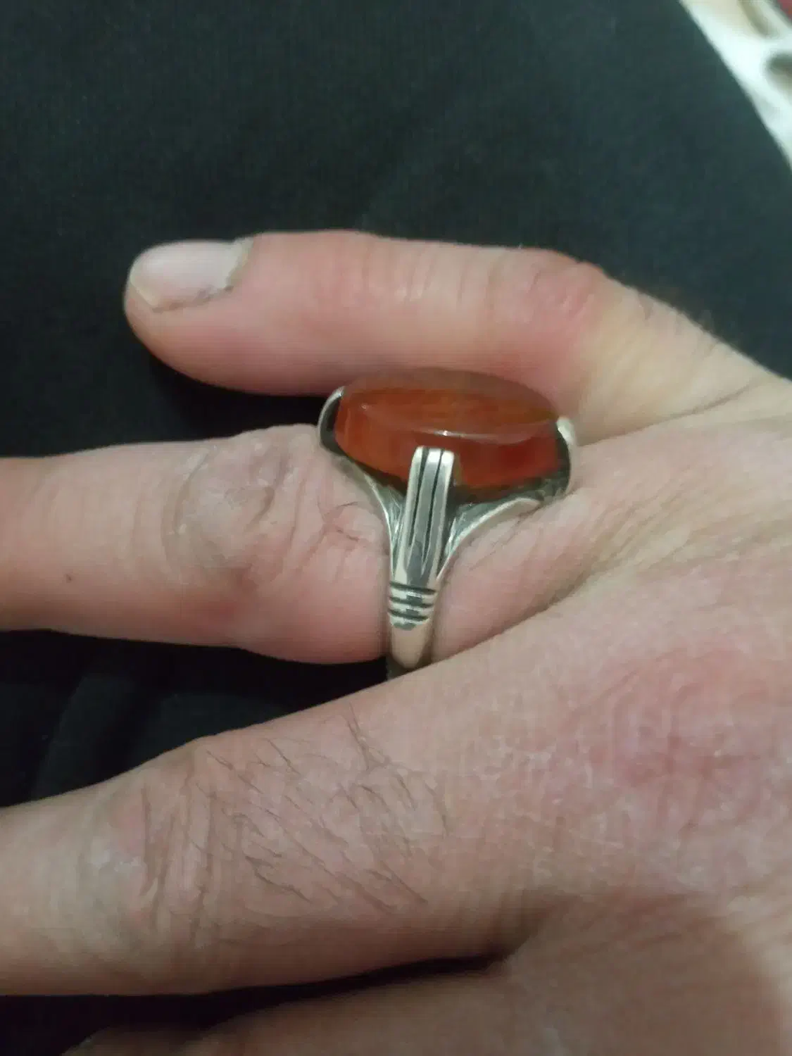 انگشتریمنی روسنگش صلوات حکاکی شده|جواهرات|زنجان, |دیوار