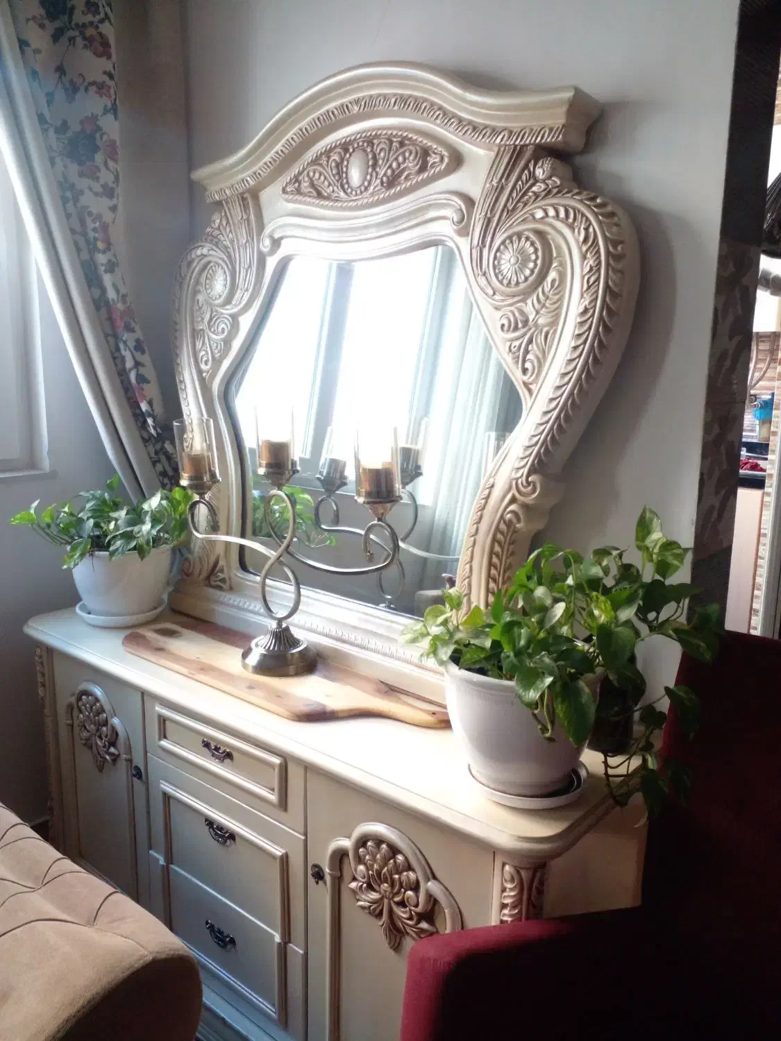 آینه کنسول جنس چوب خوب|بوفه، ویترین، کنسول|گرگان, |دیوار