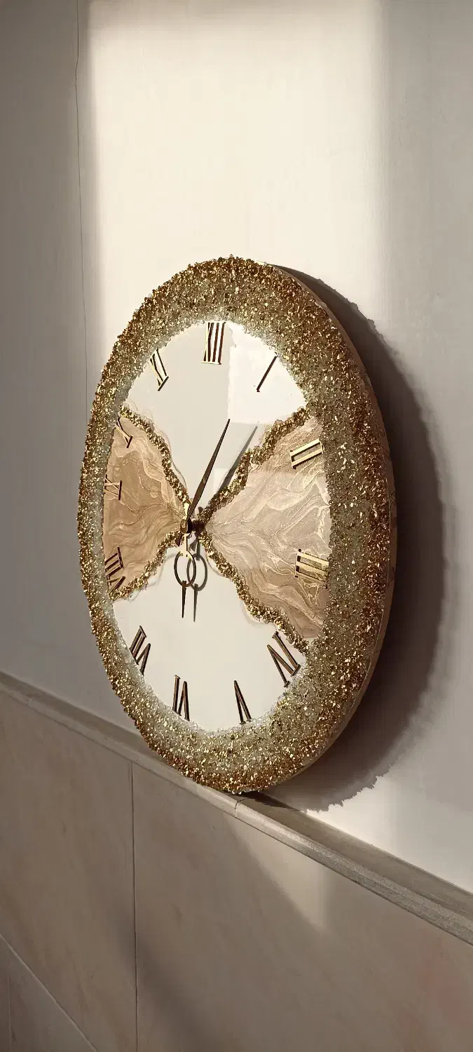 ساعت دیواری لوکس رزینی دست‌ساز و ترند|ساعت دیواری و تزئینی|قم, نیروگاه|دیوار