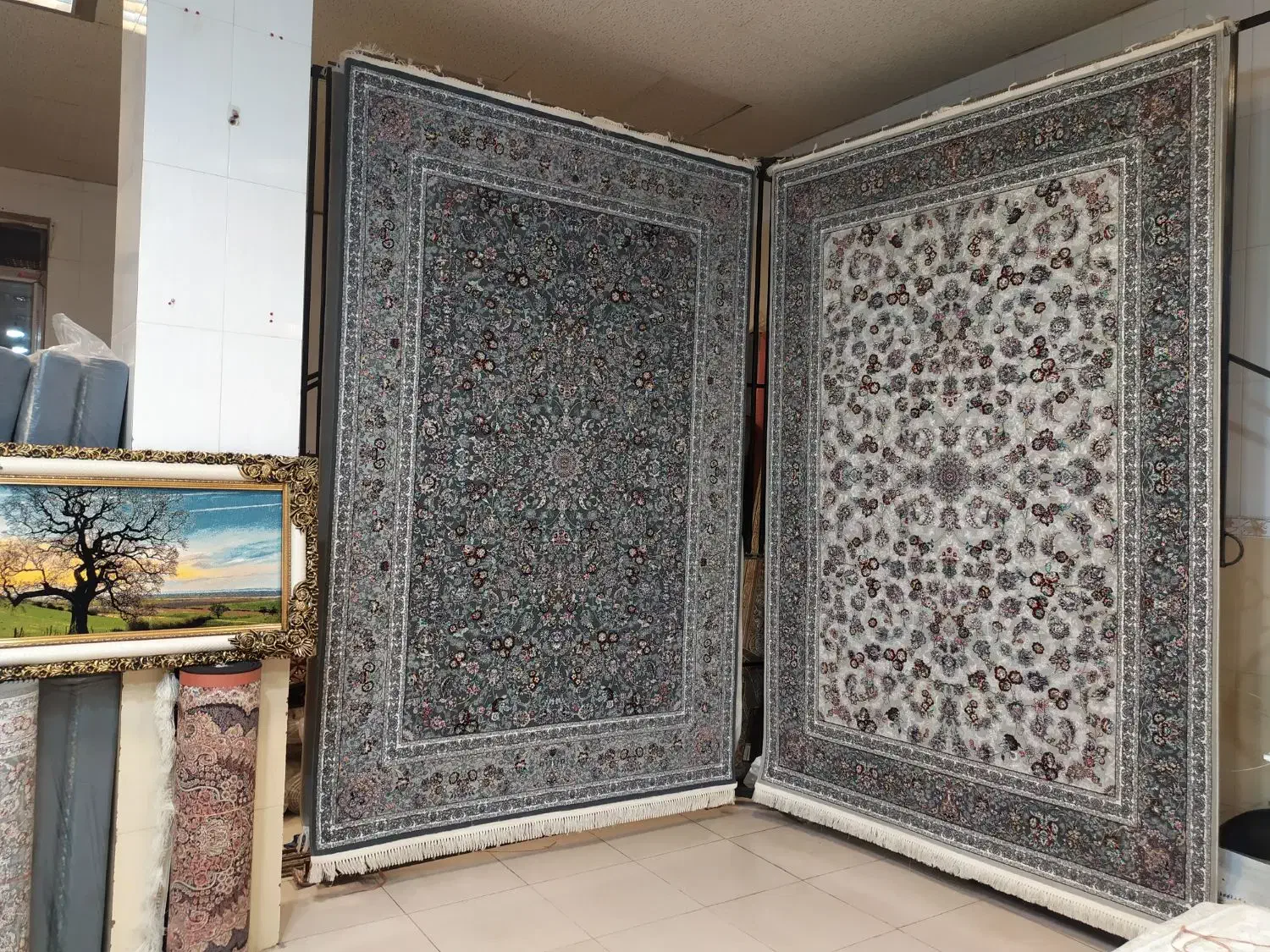 فرش 700شانه افشان سیلور طوسی ،|فرش|بانه, |دیوار