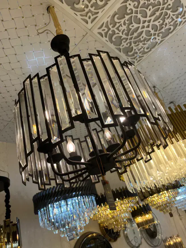 لوستر مدرن اکولایزر ۱۰ شعله کریستال|لوستر و چراغ آویز|تهران, نیروی هوایی (پیروزی)|دیوار