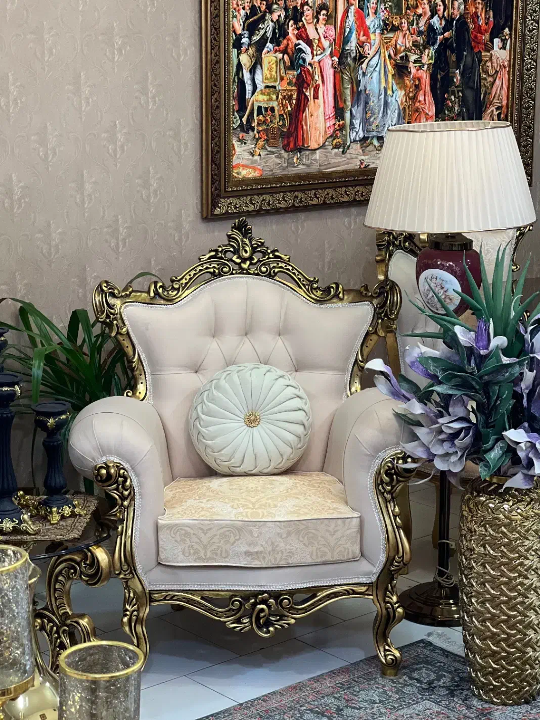 مبلمان استیل سلطنتی وناهارخوری ورق طلا درحد جهیزیه|مبلمان خانگی و میز عسلی|تهران, شمس‌آباد|دیوار