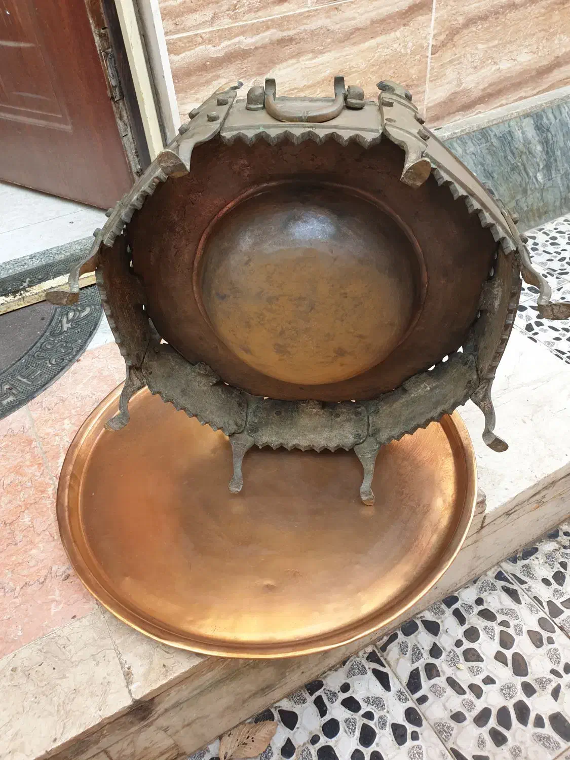 منقل برنجی .سماور مسوارروسی.سماور نفتی|کلکسیون اشیاء عتیقه|لاهیجان, شهید آوینی|دیوار