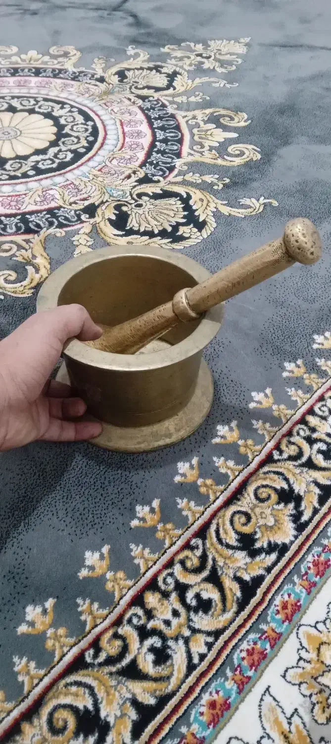 هاون قدیمی ۵کیلوی  کلکسیونی .سینی تابلو مسی تزیینی|کلکسیون اشیاء عتیقه|ماهدشت, |دیوار