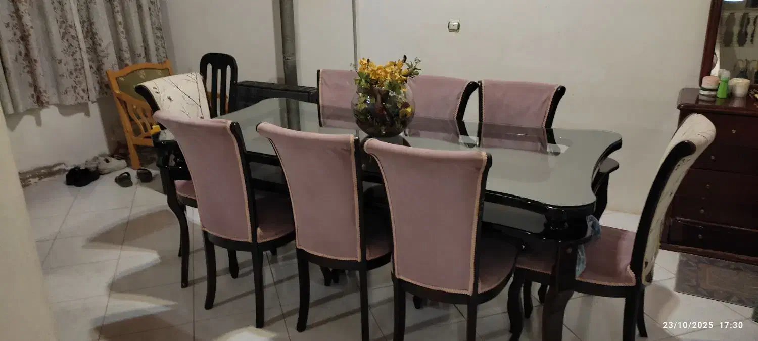 میز ناهار خوری 8 نفره با چوب آبنوس|میز و صندلی غذاخوری|ایزدشهر, |دیوار