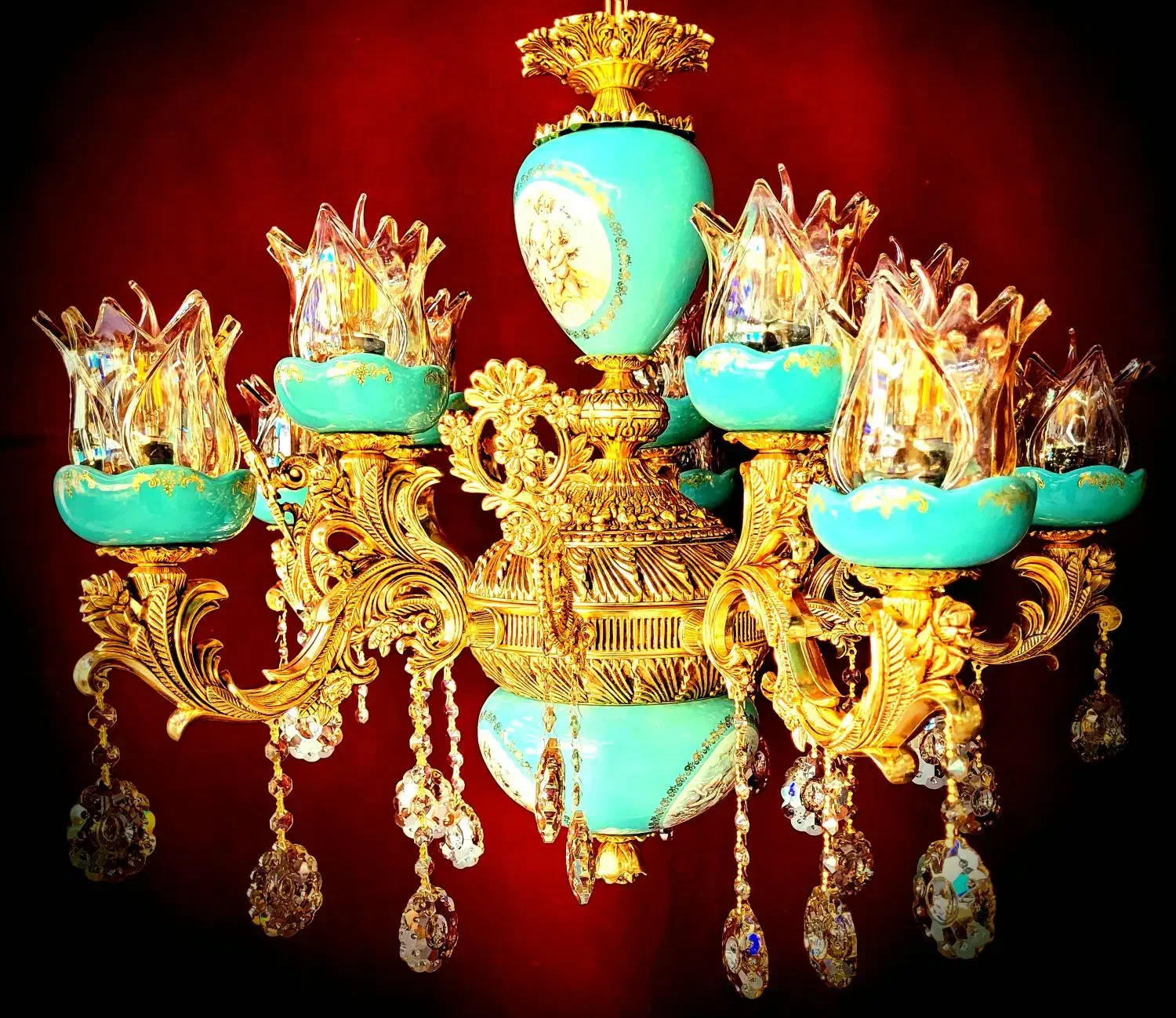 لوسترسلطنتی.سرامیکی خاص برای مشتری خاص تابش فروز|لوستر و چراغ آویز|مشهد, خین عرب|دیوار