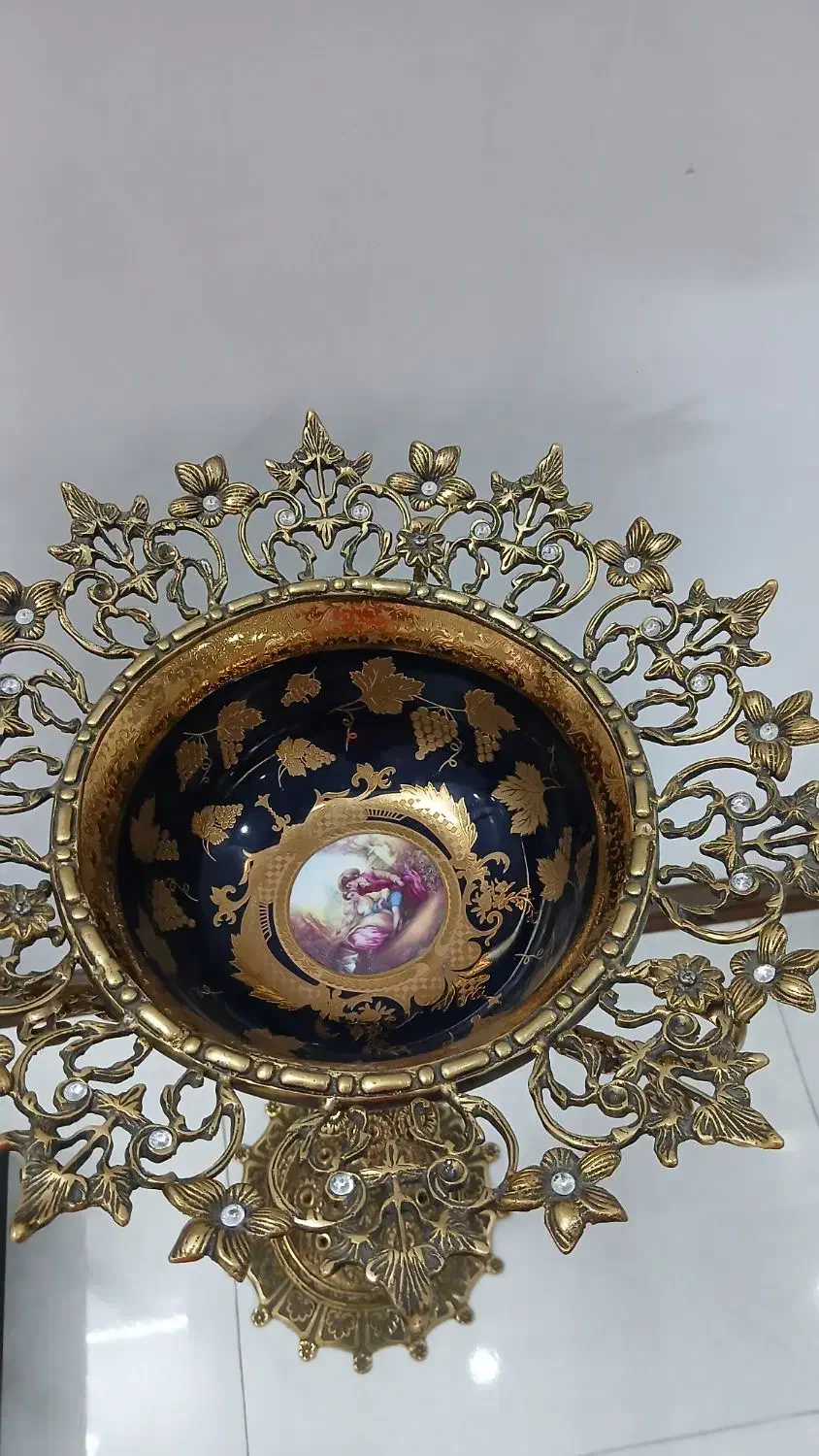 کنار سالنی برنز کاسه لمونژ سرمه ای|صنایع دستی و سایر لوازم تزئینی|قرچک, مهدیه|دیوار