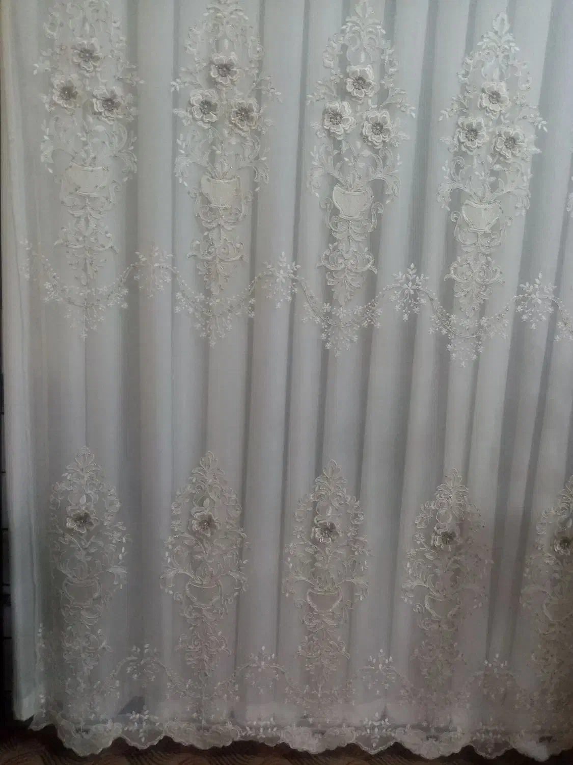 پرده گل برجستهجنس ترک|پرده، رانر، رومیزی|خان ببین, |دیوار