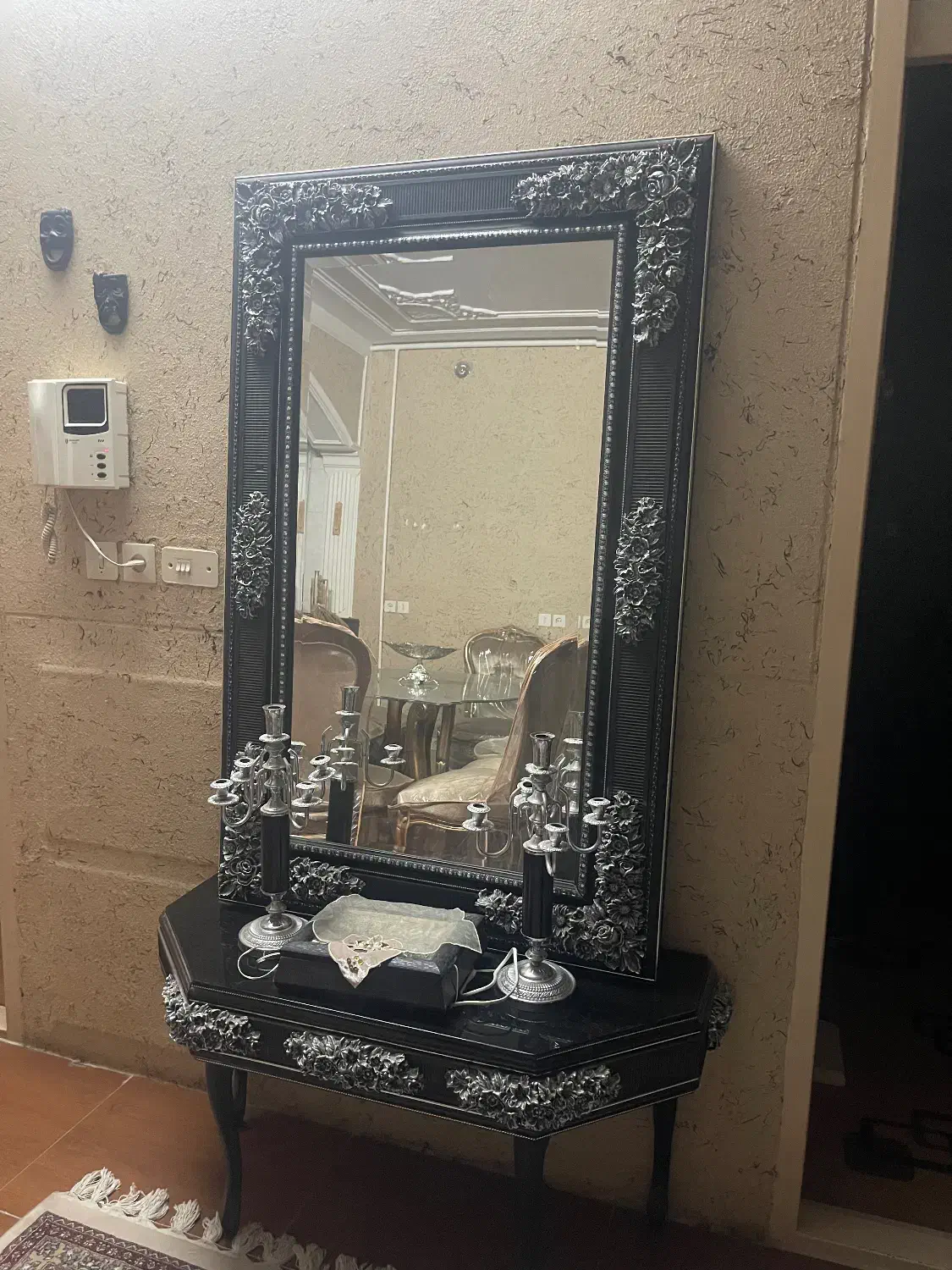 آینه و شمعدان|بوفه، ویترین، کنسول|لنجان, |دیوار