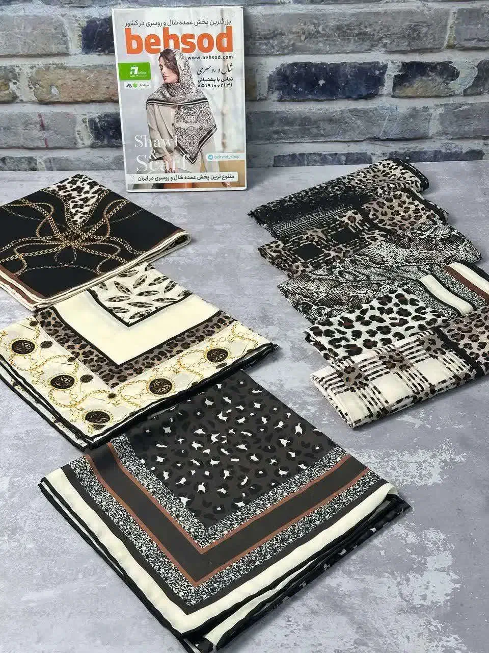 روسری حریر دست دوز فاویانا در باقرشهر|لباس|باقرشهر, |دیوار