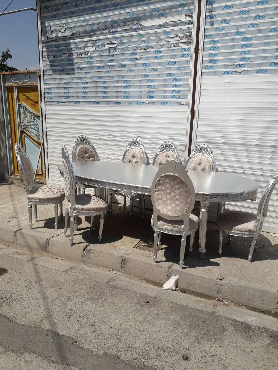 مبل سلطنتی ۷نفره باست غذا خوری ۸نفره مناسب جهیزیه|مبلمان خانگی و میز عسلی|اردبیل, |دیوار