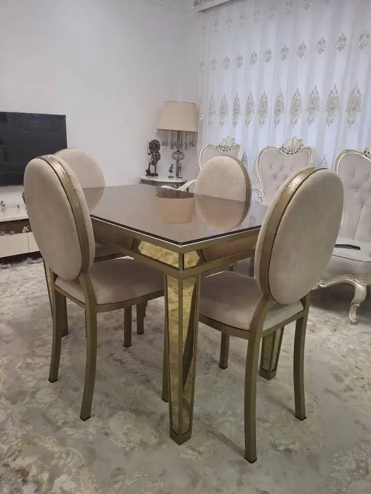 میز ناهارخوری لوکس فلزی سفارشی|میز و صندلی غذاخوری|رشت, توشیبا|دیوار