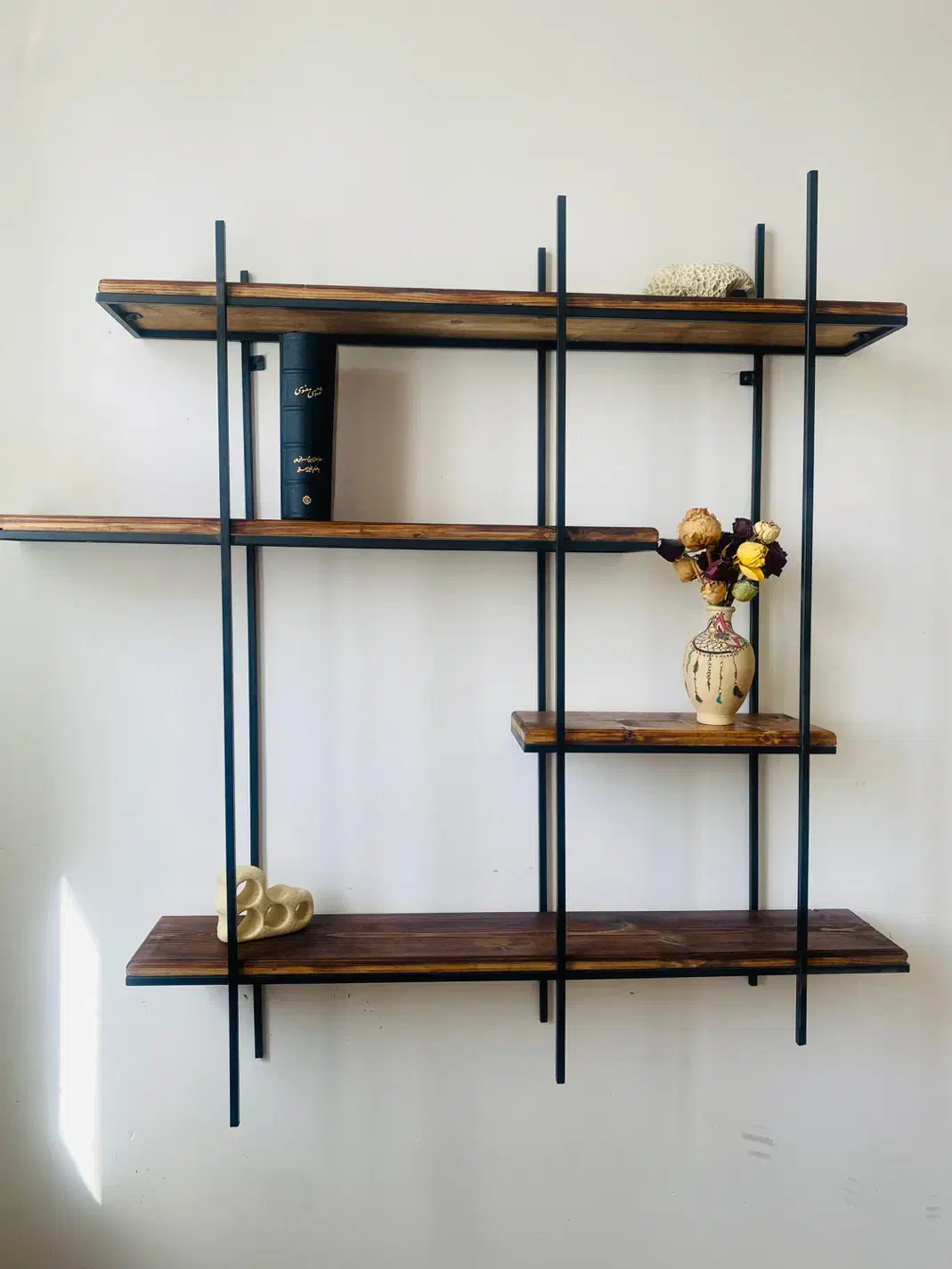 شلف نامتقارن /کتابخانه  / قفسه|کتابخانه، شلف، قفسه‌های دیواری|مشهد, گرجی علیا|دیوار