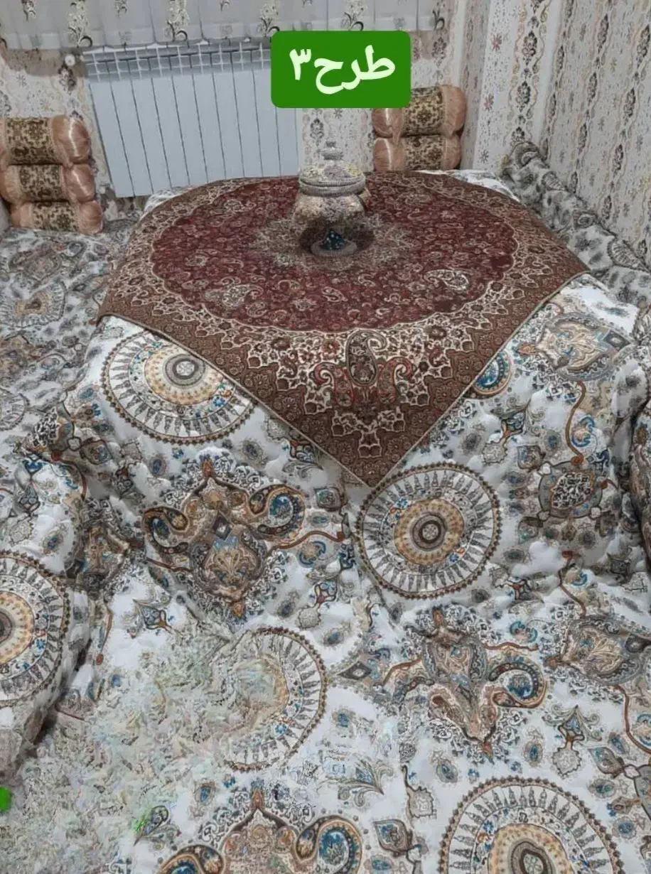 زمستانی گرم با لحاف کرسی|رختخواب، بالش، پتو|دورود, |دیوار