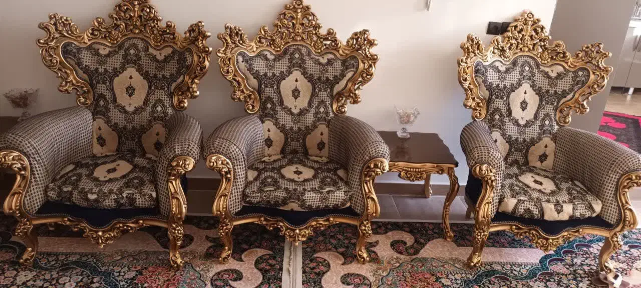 مبل سلطنتی ۹ نفره|مبلمان خانگی و میز عسلی|کهک, |دیوار