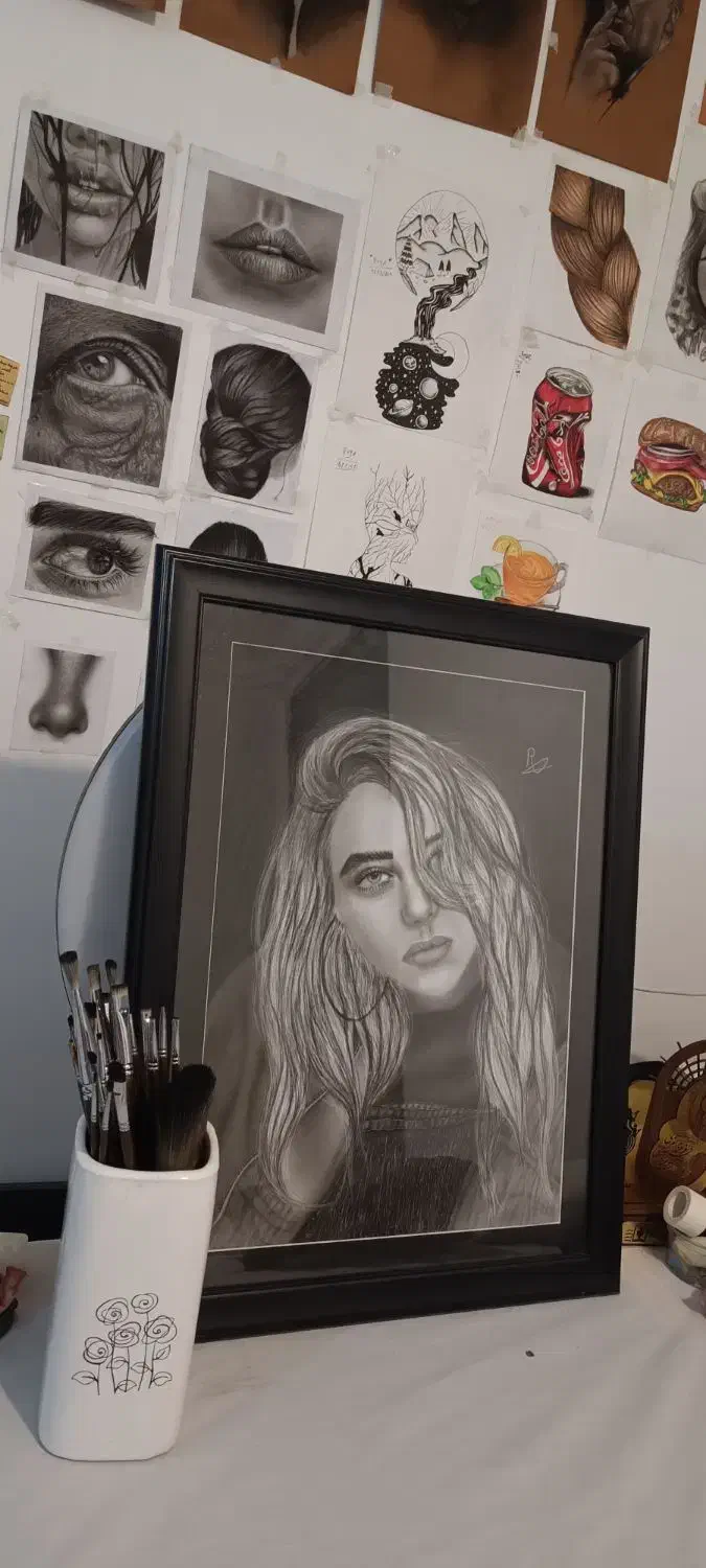 نقاشی چهره فقط و فقط500|تابلو، نقاشی، عکس|برازجان, |دیوار