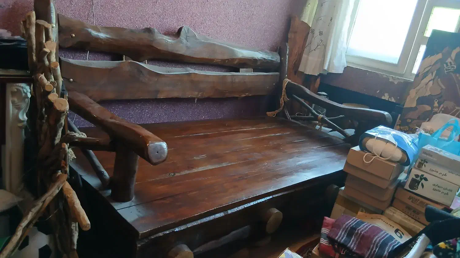 تخت چوبی سنتی|صندلی و نیمکت|تهران, زیبادشت|دیوار