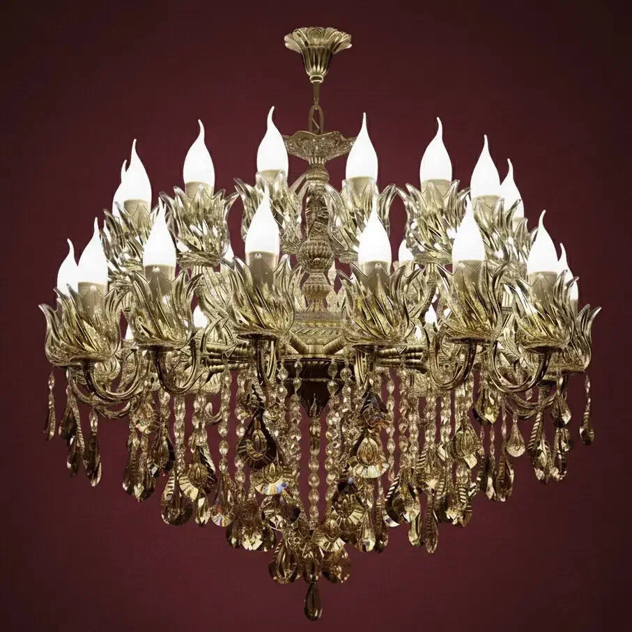 لوستر ۳۲ شعله / طرح تعویض لوستر کهنه برنج با نو|لوستر و چراغ آویز|تهران, نعمت‌آباد|دیوار