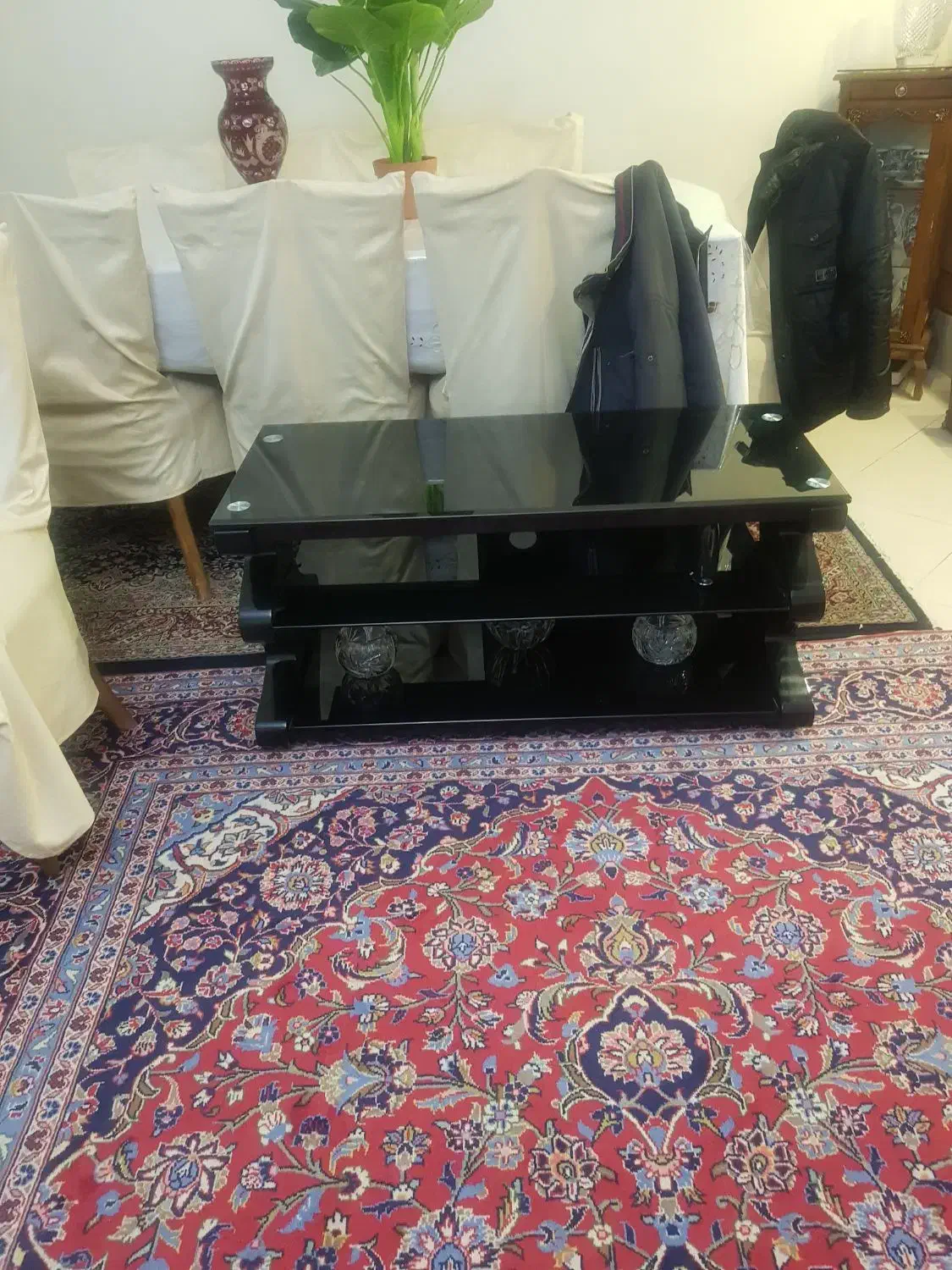 میز تلویزیون خارجی شیشه سکوریت و چوب|میز تلویزیون|قزوین, |دیوار