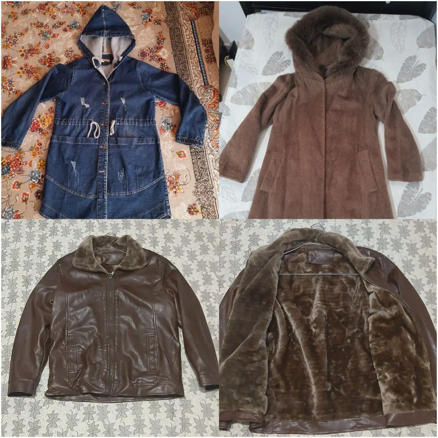 پالتو پوست کاپشن چرم و جین|لباس|کرمانشاه, |دیوار