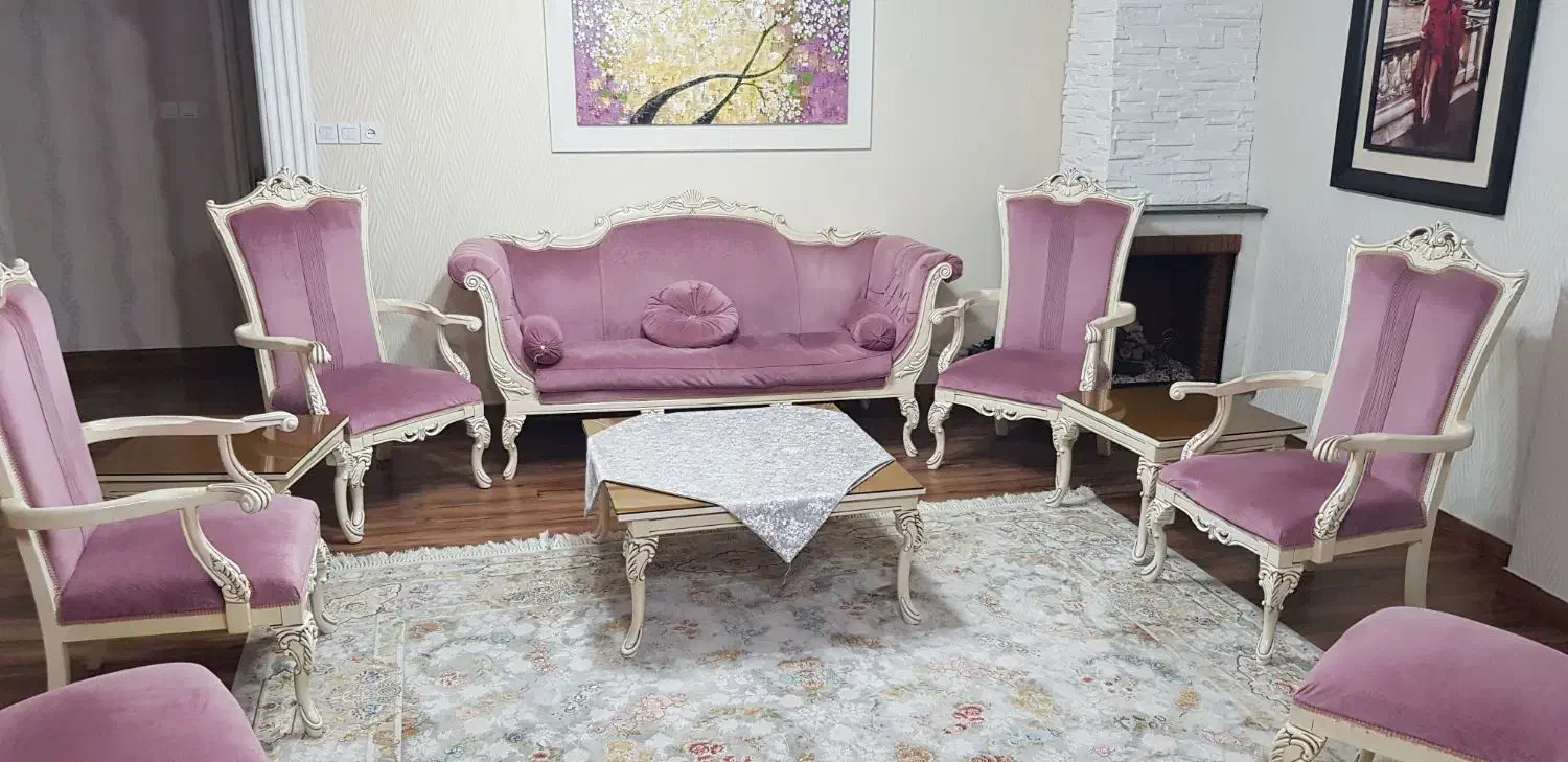 فروش مبل هفت نفره میزبان دار سالم تمیز|مبلمان خانگی و میز عسلی|لنگرود, |دیوار