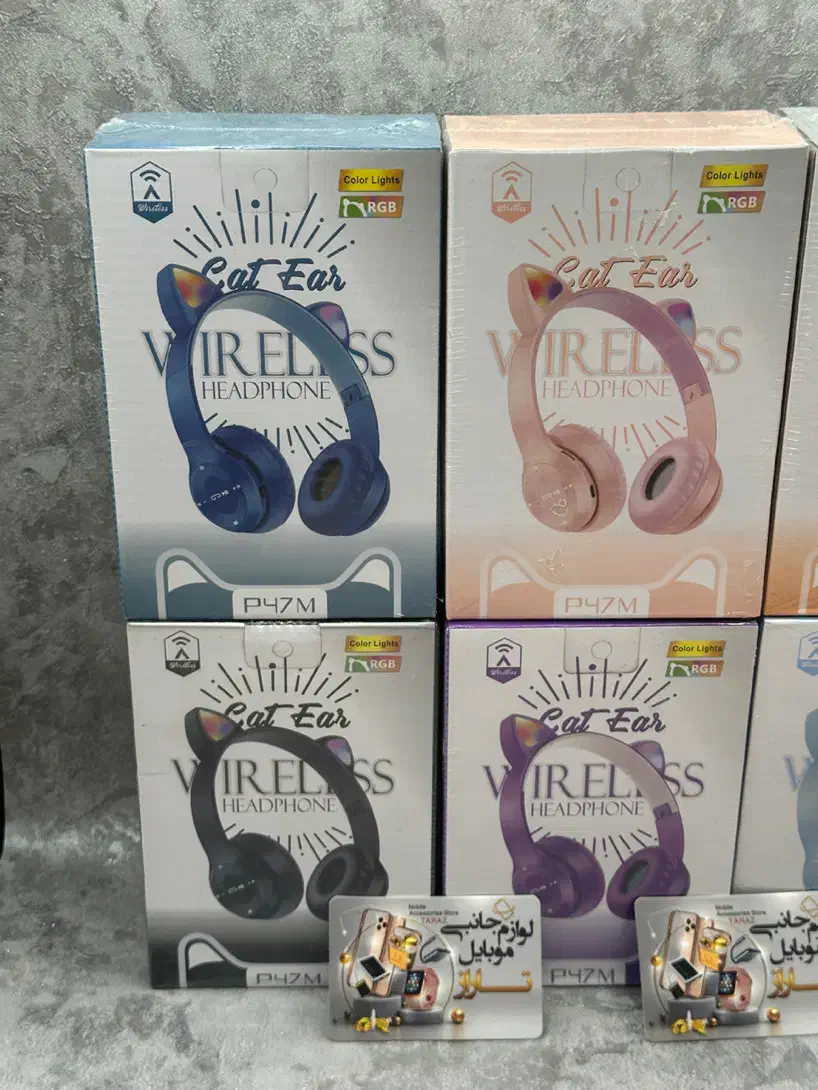 هدفون بلوتوثی گربه ای خرگوشی بارنگبندی MZ47 نورRGB|لوازم جانبی موبایل و تبلت|کرج, گلشهر|دیوار