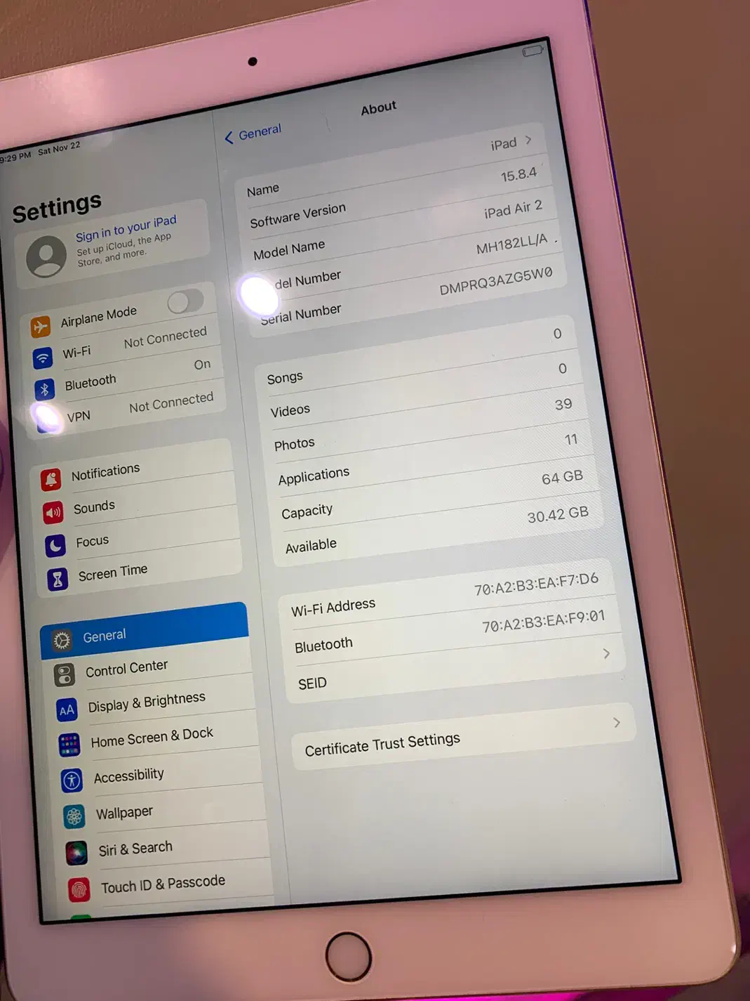 آیپد ایر ۲ مدل ۲۰۱۴|تبلت|سنندج, |دیوار