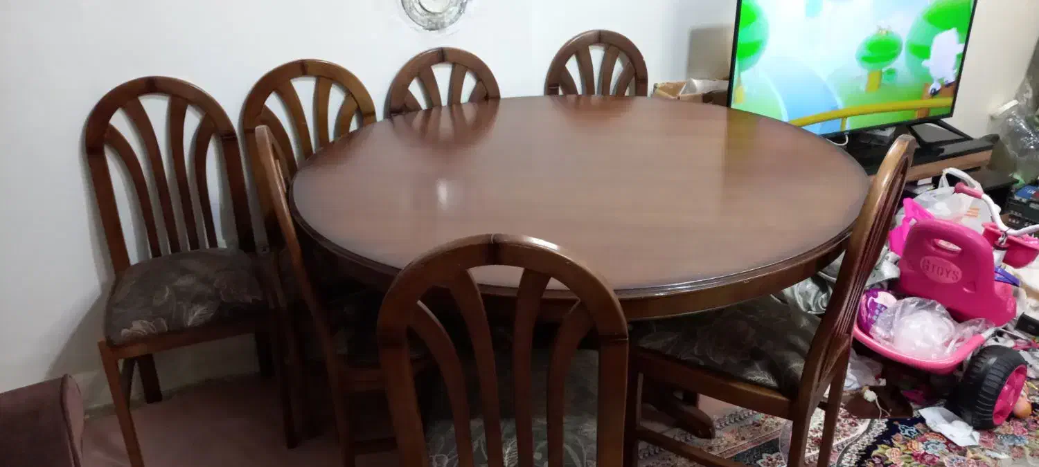 میز و صندلی ناهارخوری ۸ نفره چوبی سالم|میز و صندلی غذاخوری|تهران, والفجر (افسریه)|دیوار