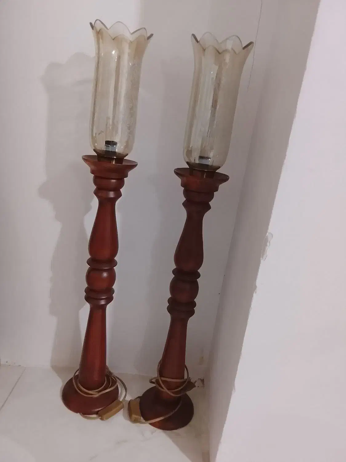 شمعدان دو عدد چوب نو|لوستر و چراغ آویز|محمدیه-قزوین, |دیوار