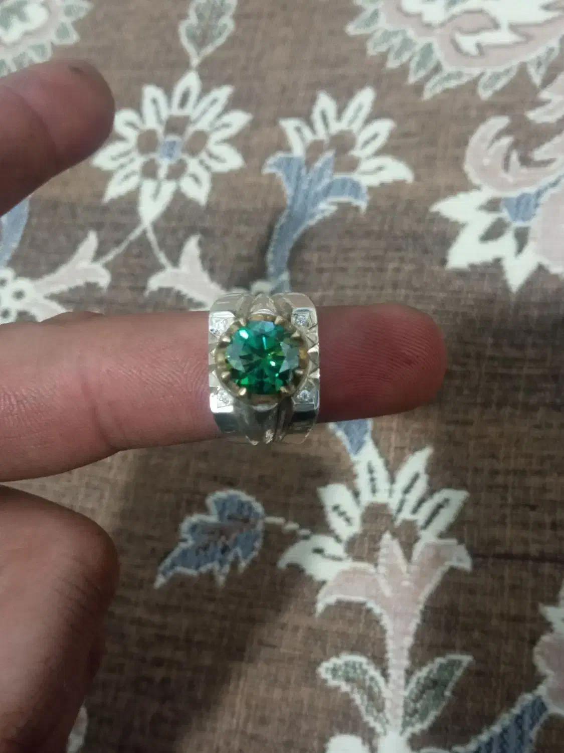 انگشتر زمرد نقره|جواهرات|کرمانشاه, |دیوار