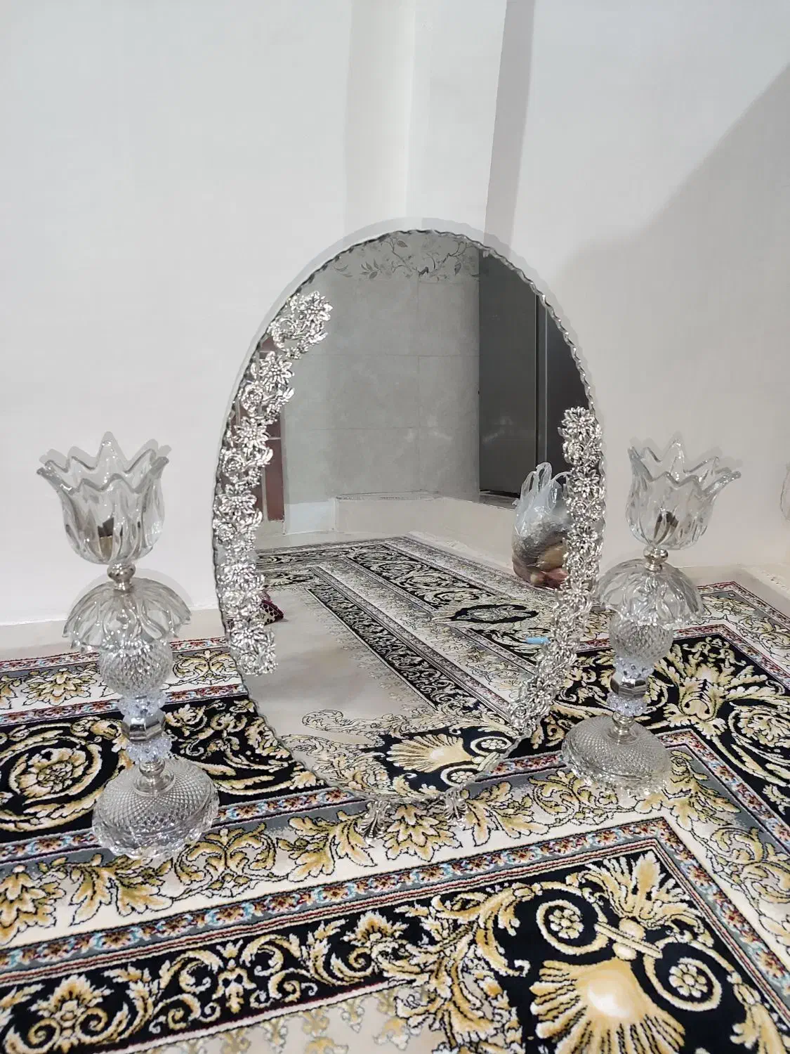 آینه شمعدان نو|آینه|قزوین, |دیوار