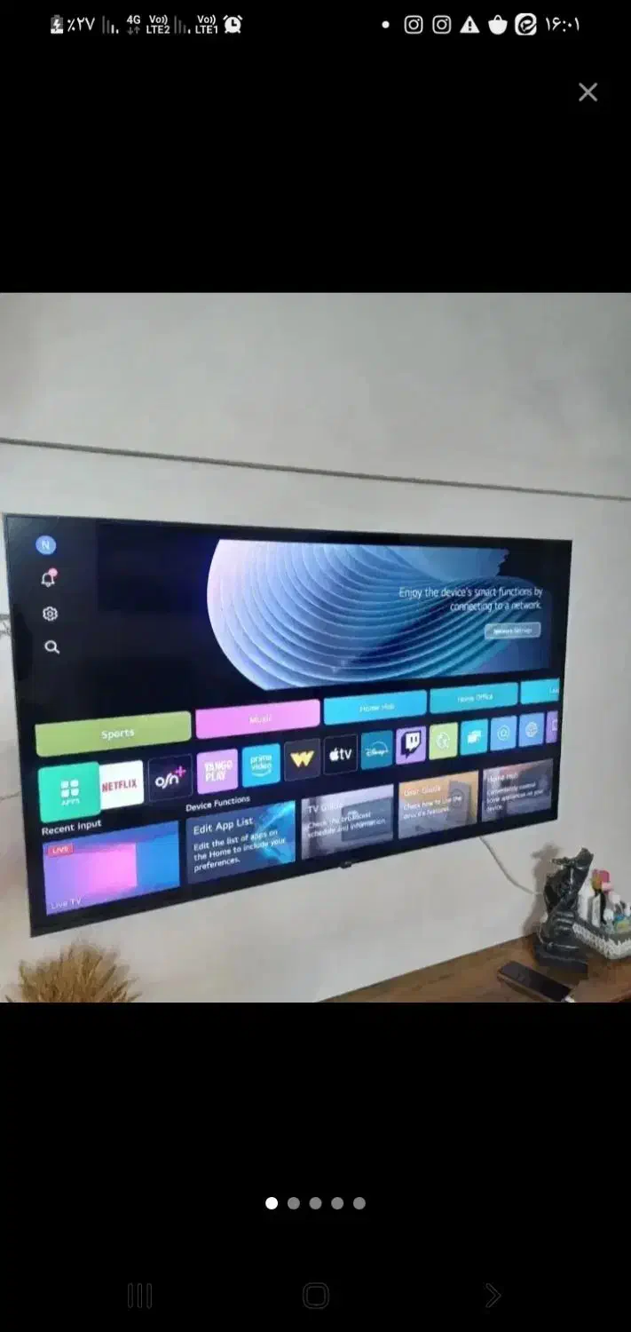 الجی هوشمند۵۵ اینچ|تلویزیون و پروژکتور|تهران, سازمان آب|دیوار