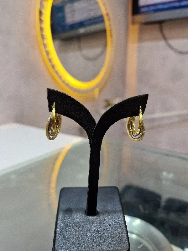 گوشواره حلقه ای سه رنگ|جواهرات|شیراز, شاهچراغ|دیوار