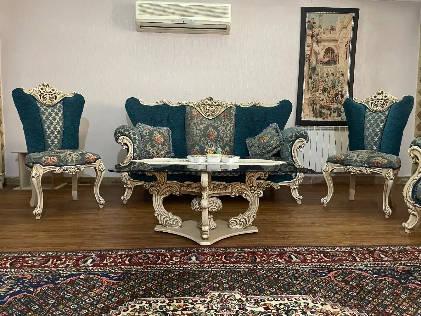 ست مبل استیل هفت نفره+دو صندلی میزبان وبوفه|مبلمان خانگی و میز عسلی|تهران, شهرک هما|دیوار