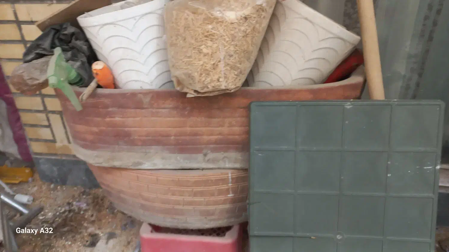 گلدان سفالی|گل و گیاه طبیعی|قم, ناصردیوان|دیوار