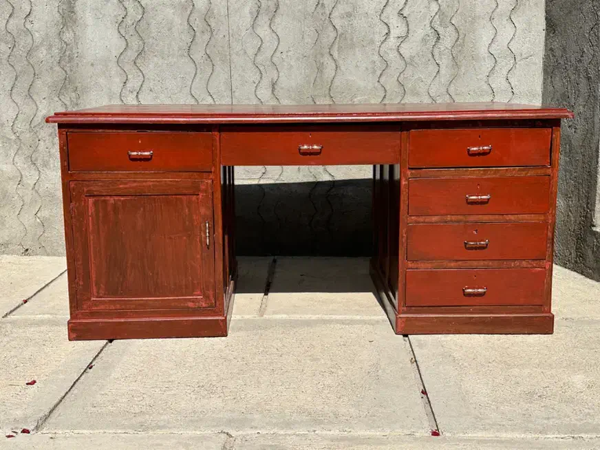 میز سه تیکه تمام چوب محکم و قدیمی|مبلمان اداری|هریس, |دیوار