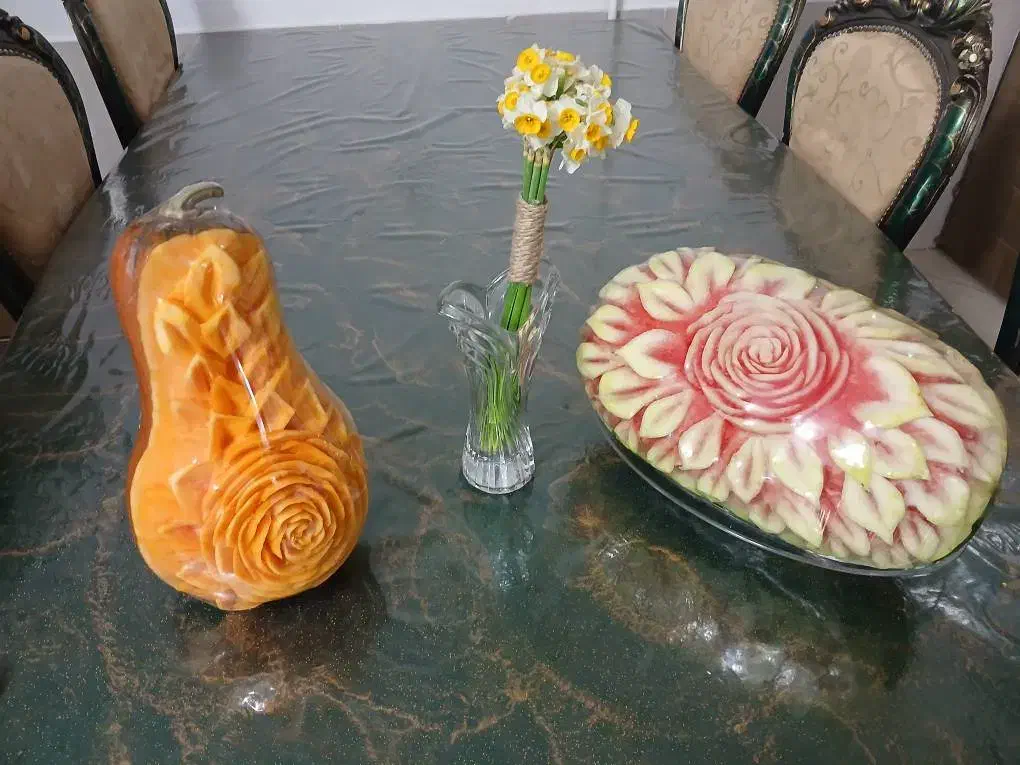 میوه آرایی و حکاکی روی میوه|خدمات پذیرایی، مراسم|تربتحیدریه, کوه سنگی|دیوار