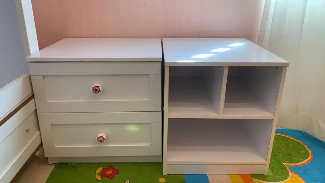 تخت کودک با کمد و کشو و دراور|تخت و سرویس خواب|آمل, |دیوار