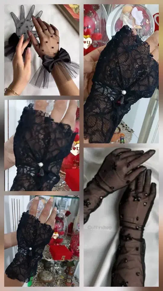 دستکش گوتیک تور دست ساز خاص شیک|لباس|سنندج, |دیوار