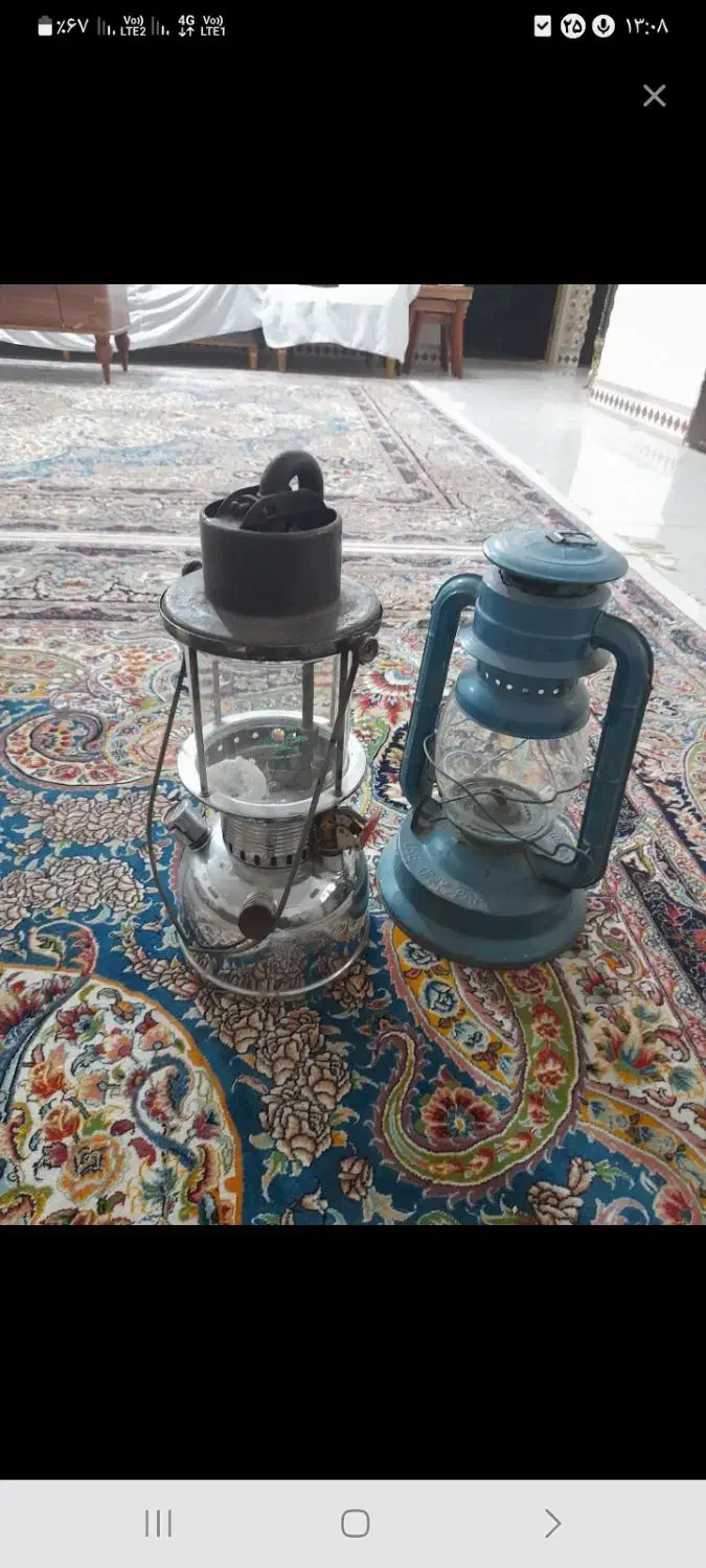 دوتا شمعدان برنج  ،چراغ توری  و فانوس ،|صنایع دستی و سایر لوازم تزئینی|بروجرد, |دیوار